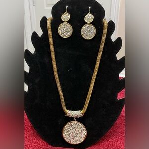 NWT Elegant Gold and Silver THALIA SODI Necklace And Earrings Jewelry Set